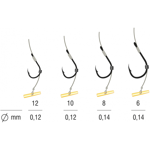 M. F. RIG BRAID CHINU FAST STOP 8BLNR/10cm/0,14mm K-007OPP. 5PCS