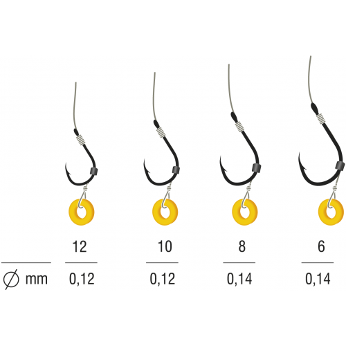 M. F. RIG BRAID CHINU SILICONE RING 8BLNR/10cm/0,14mm K-007OPP. 5PCS
