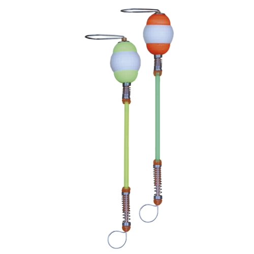 NEON COLOURED STYROFOAM HANGING BITE ALARM L WITH ARM 25cm BAG 10 PCS
